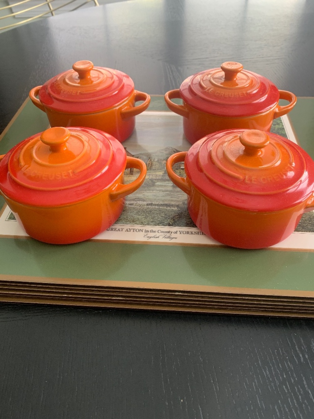 Set of 4 Le Creuset Petite Round Mini Cocotte Casserole